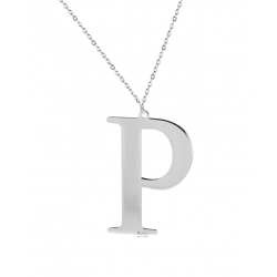 Naszyjnik srebrny litera P