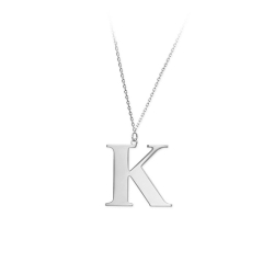 Naszyjnik srebrny literka K